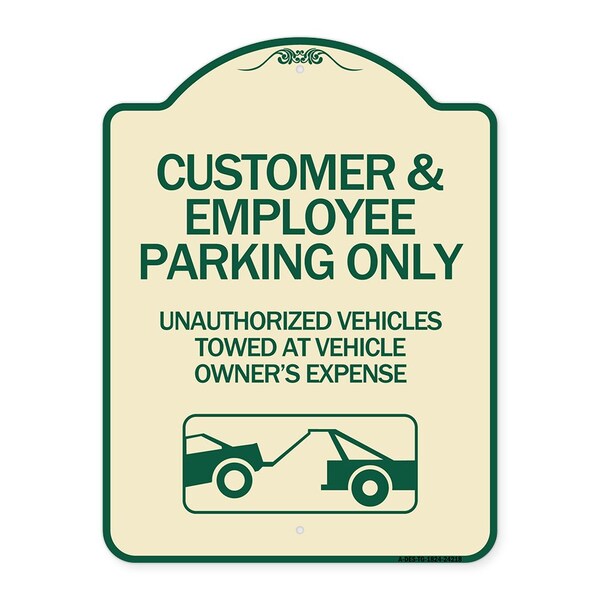 Customer and Employee Parking Only Unauthorized Vehicles Towed at Owner Expense, A-DES-TG-1824-24218